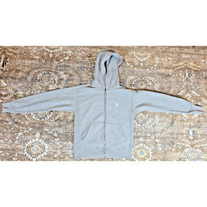 Polo Ralph Lauren Mens Gray Hoodie Small Zip Up Sweater Embroidered Pony Logo